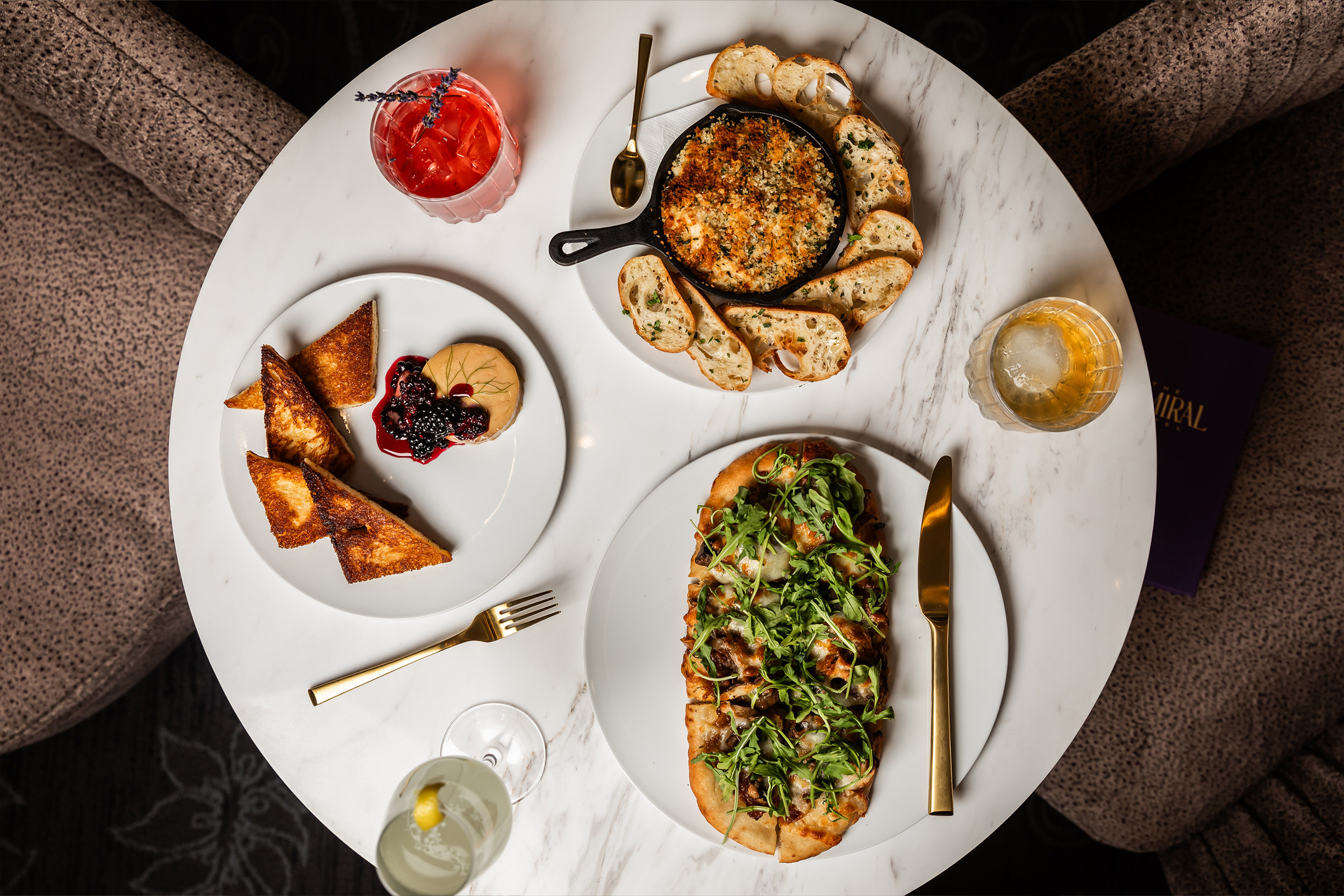 a pate with a selection of snacks